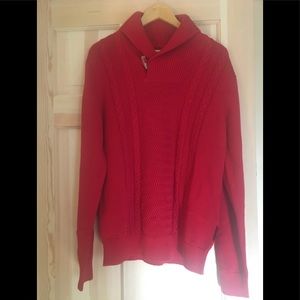 Sean John Men’s Red Cable Knit Sweater